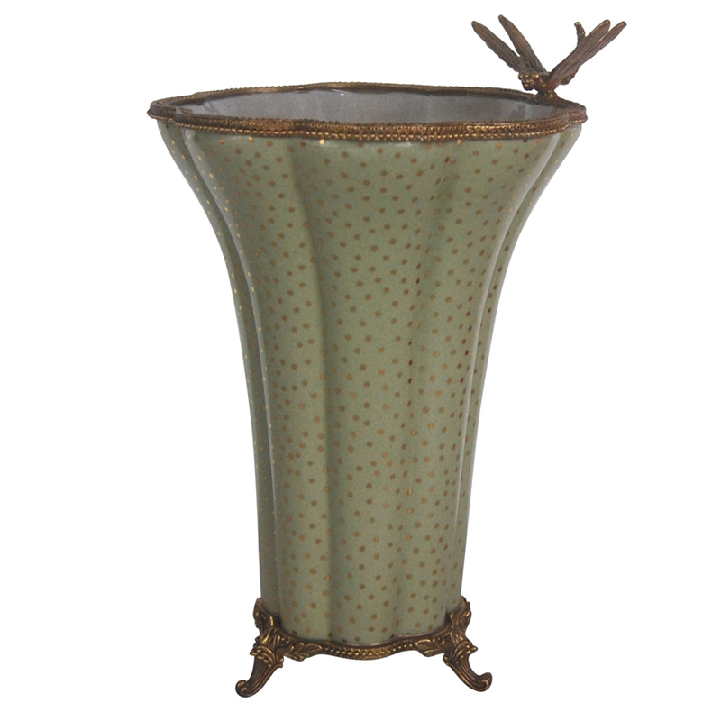 Ваза Dragonfly and Gold Dots Vase Бронза Золотой в Барнауле | Loft Concept 
