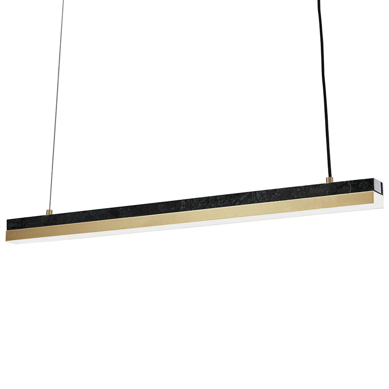 Линейный подвесной светильник Dominik Marble Linear Hanging Lamp Черный Мрамор Nero Золотой Линейный подвесной светильник Dominik Marble Linear Hanging Lamp Черный Мрамор Nero Золотой в Барнауле | Loft Concept