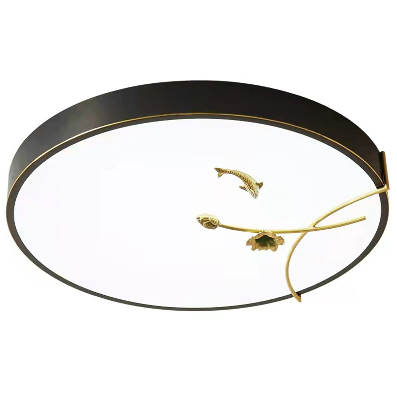 Круглый потолочный светильник Gold Fish Round Ceiling Lamp Black Черный Черный Белый Зеленый Круглый потолочный светильник Gold Fish Round Ceiling Lamp Black Черный Черный Белый Зеленый в Барнауле | Loft Concept