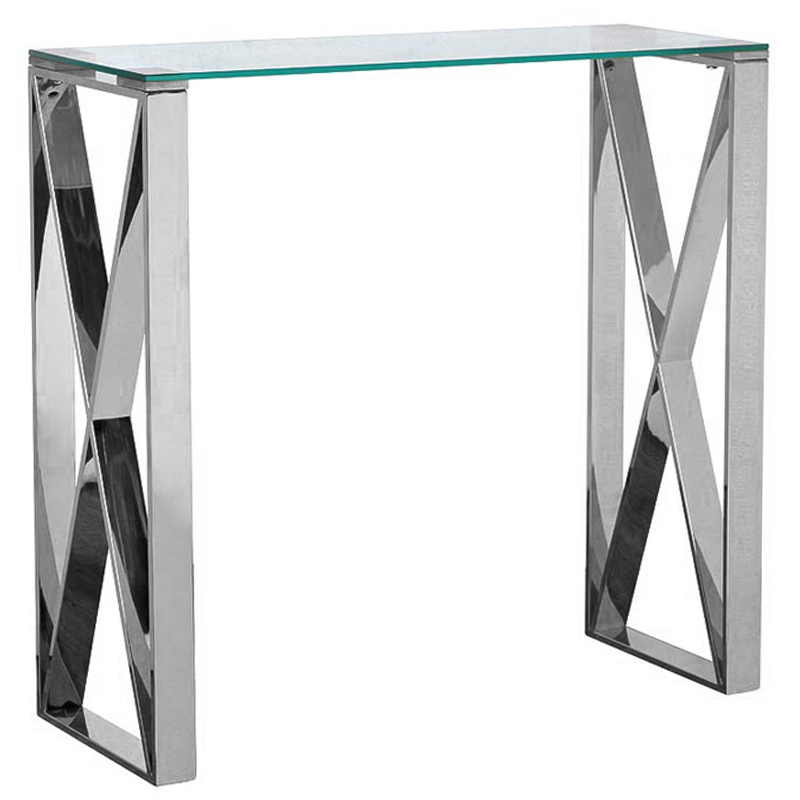 Консоль Silver Luxury Console Прозрачное Стекло Серебряный Консоль Silver Luxury Console Прозрачное Стекло Серебряный в Барнауле | Loft Concept