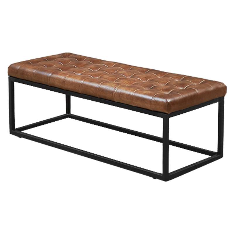 Банкетка Loft Leather Capitone Коричневый винтаж Черный Банкетка Loft Leather Capitone Коричневый винтаж Черный в Барнауле | Loft Concept