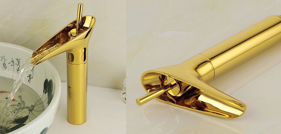 Смеситель для умывальника Золотой Gold toggle Смеситель для умывальника Золотой Gold toggle - Loft-Concept в Барнауле