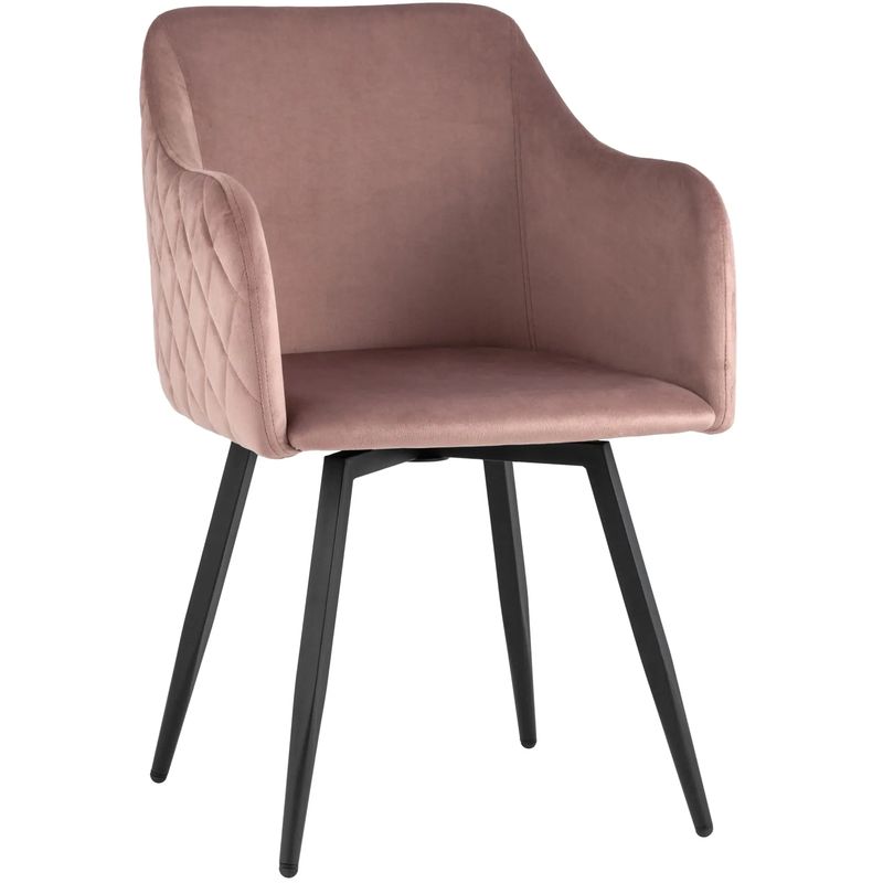 Стул Вращающийся Nika Chair Цвет Пыльная Роза  Розовый пастельный Черный в Барнауле | Loft Concept 