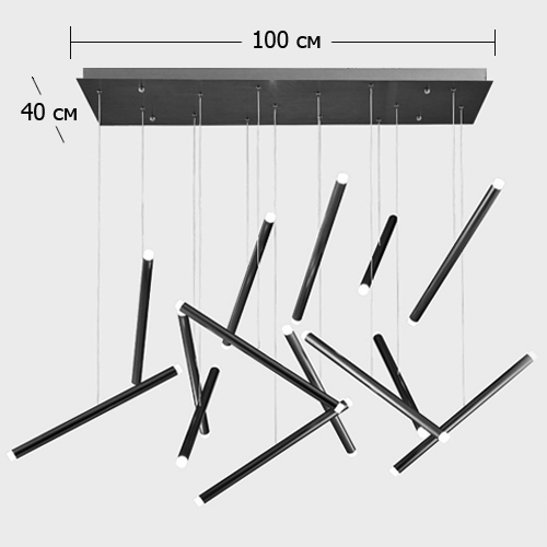 Люстра Dutti D0068 LED Chandelier Modern 14 black в Барнауле