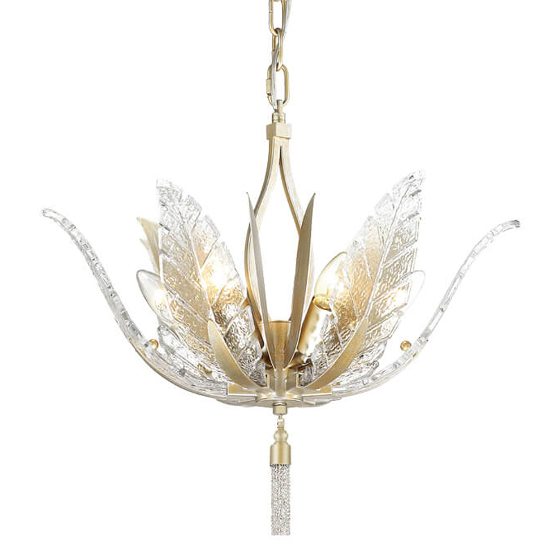 Люстра Glass Petals Chandelier 50 Золотой Прозрачный (Transparent) Люстра Glass Petals Chandelier 50 Золотой Прозрачный (Transparent) в Барнауле | Loft Concept