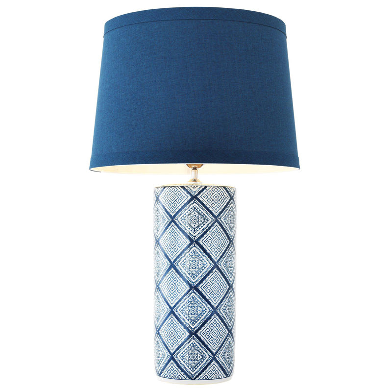 Настольная лампа Eichholtz Table Lamp Forever Белый Синий в Барнауле | Loft Concept 