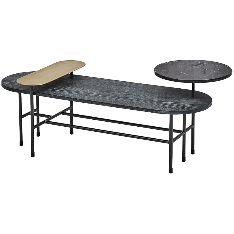 Кофейный столик Black Loft Coffee Table Черный Латунь Кофейный столик Black Loft Coffee Table Черный Латунь в Барнауле | Loft Concept