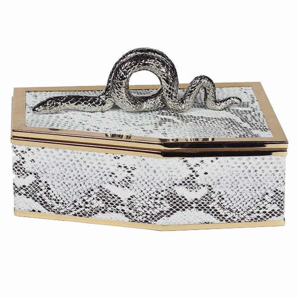 Шкатулка SNAKE BOX Серый Глянцевое золото Шкатулка SNAKE BOX Серый Глянцевое золото в Барнауле | Loft Concept