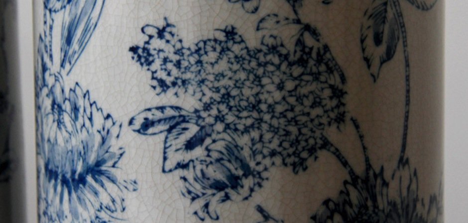 Вазы blue and white ornament Комплект из 2-х Вазы blue and white ornament Комплект из 2-х - Loft-Concept в Барнауле