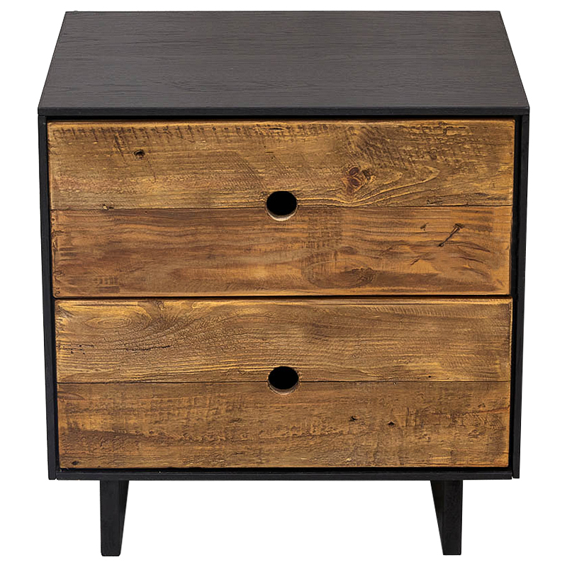 Тумбочка с 2-мя ящиками Russell Nightstand Коричневый Древесина Тумбочка с 2-мя ящиками Russell Nightstand Коричневый Древесина в Барнауле | Loft Concept