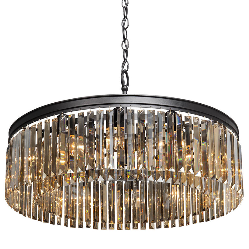 Люстра RH Rhys Amber GLASS Prism Round Chandelier Янтарное стекло 80 Черный матовый Прозрачное Стекло Люстра RH Rhys Amber GLASS Prism Round Chandelier Янтарное стекло 80 Черный матовый Прозрачное Стекло в Барнауле | Loft Concept