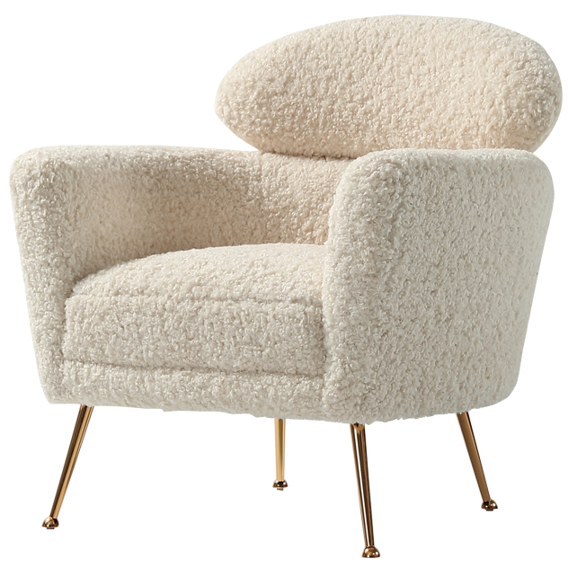Кресло Milk Boucle Chair Молочный Золотой Кресло Milk Boucle Chair Молочный Золотой в Барнауле | Loft Concept