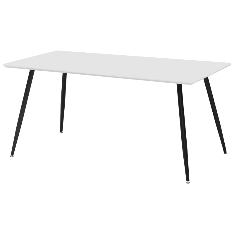 Обеденный стол с белой прямоугольной столешницей Rosio Dinner Table Белый Черный Обеденный стол с белой прямоугольной столешницей Rosio Dinner Table Белый Черный в Барнауле | Loft Concept
