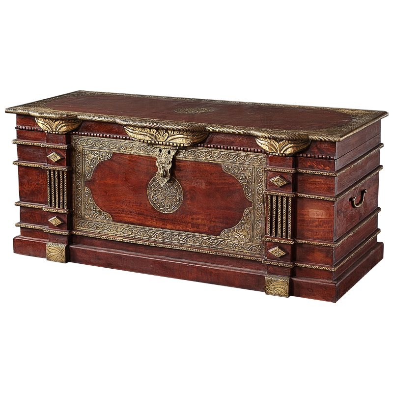 Сундук с латунной чеканкой Tejas Indian Inlaid Chest Коричневый Латунь Сундук с латунной чеканкой Tejas Indian Inlaid Chest Коричневый Латунь в Барнауле | Loft Concept