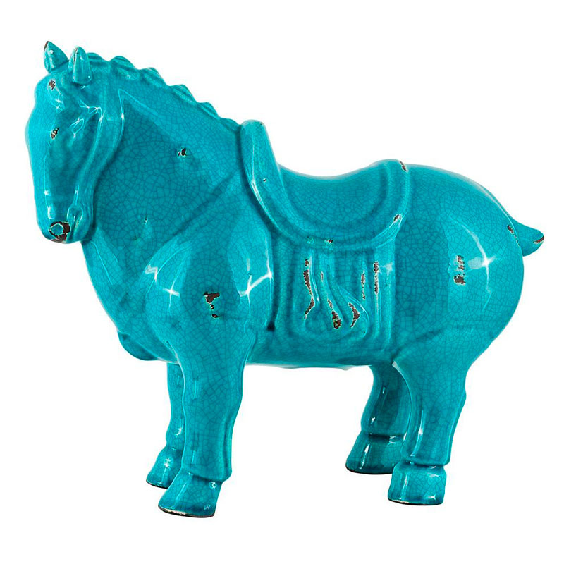 Фигурка керамика синяя лошадь большая Blue Horse Бирюзовый Фигурка керамика синяя лошадь большая Blue Horse Бирюзовый в Барнауле | Loft Concept