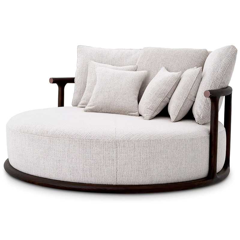 Диван Eichholtz Sofa Libero Round Бежево-серый Коричневый Диван Eichholtz Sofa Libero Round Бежево-серый Коричневый в Барнауле | Loft Concept