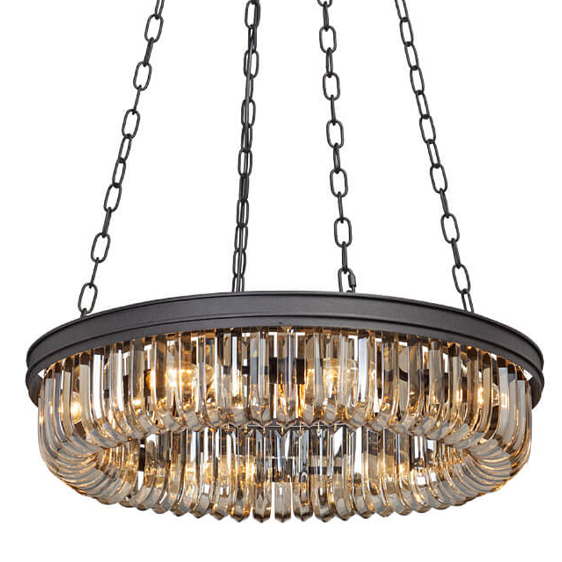Люстра Retro Frozen Amber Glass Chandelier D 62 Черный Люстра Retro Frozen Amber Glass Chandelier D 62 Черный в Барнауле | Loft Concept