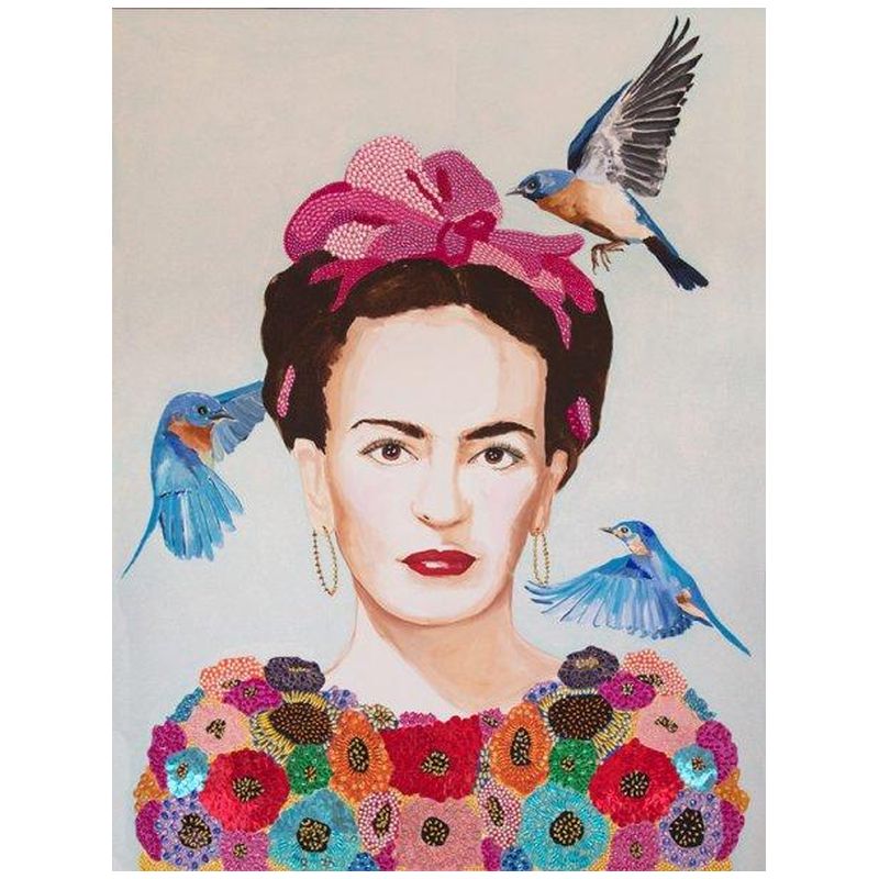 Картина “Frida with Bedazzled Flower Dress and Three Blue Birds” Мульти Картина “Frida with Bedazzled Flower Dress and Three Blue Birds” Мульти в Барнауле | Loft Concept