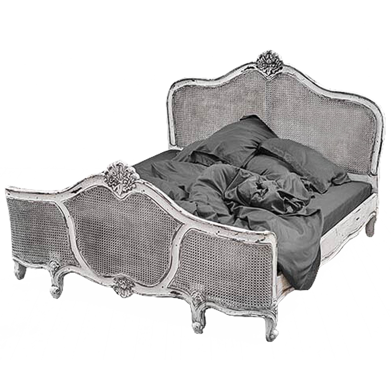 Кровать Wicker Bed White Белый винтажная патина Кровать Wicker Bed White Белый винтажная патина в Барнауле | Loft Concept