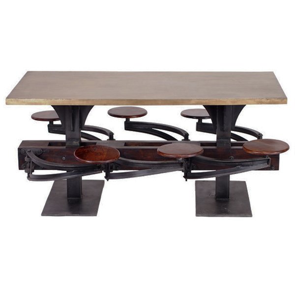Обеденный стол Perrin Communal Table Loft Дуб темный Графит Обеденный стол Perrin Communal Table Loft Дуб темный Графит в Барнауле | Loft Concept
