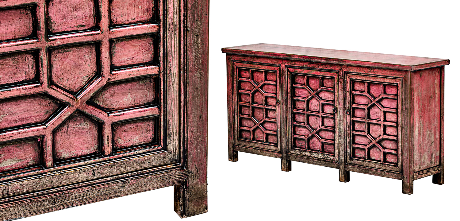 Комод под старину в стиле лофт Colombano Commode Розовый - фото