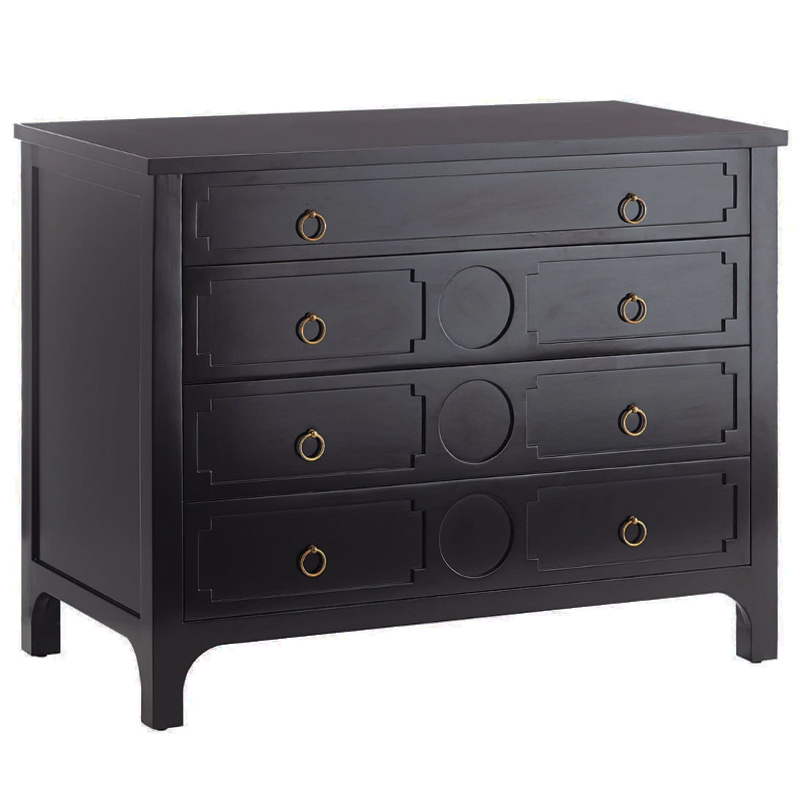 Комод с 4-мя ящиками Lawrence chest of drawers Black Черный Черный Комод с 4-мя ящиками Lawrence chest of drawers Black Черный Черный в Барнауле | Loft Concept
