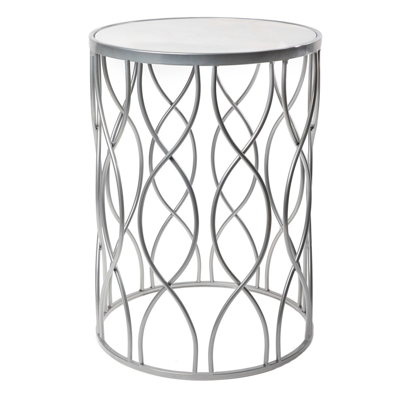 Приставной столик DNA Framing Table silver Серебряный Белый Мрамор Bianco Приставной столик DNA Framing Table silver Серебряный Белый Мрамор Bianco в Барнауле | Loft Concept