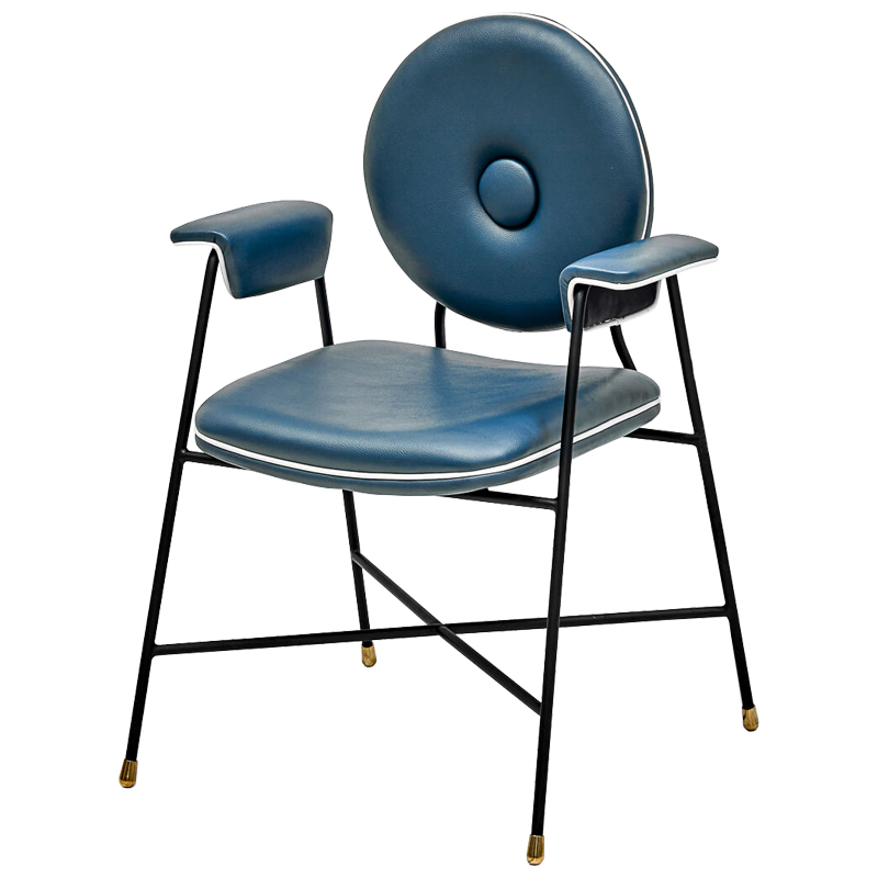 Стул с подлокотниками Oliver Chair II Черный Синий в Барнауле | Loft Concept 