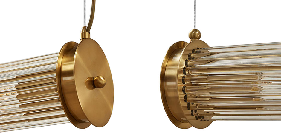 Подвесной светильник Glass TUBE Pendant Double Gold Подвесной светильник Glass TUBE Pendant Double Gold - Loft-Concept в Барнауле