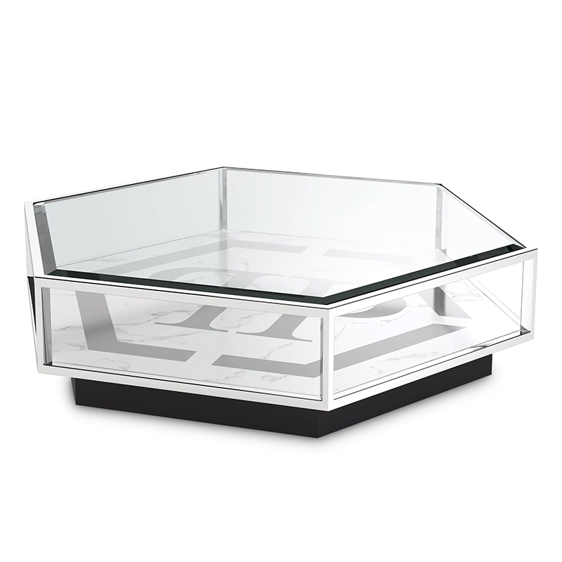 Кофейный стол Philipp Plein Coffee Table Falcon View Chrome Хром Белый Серый Черный Кофейный стол Philipp Plein Coffee Table Falcon View Chrome Хром Белый Серый Черный в Барнауле | Loft Concept