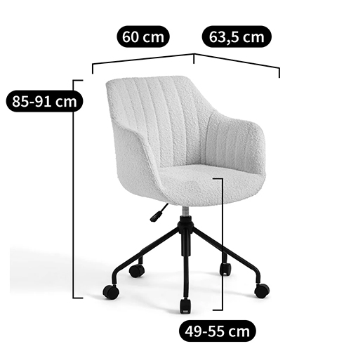 Вращающееся кресло с обивкой букле Boucle Office Chair Вращающееся кресло с обивкой букле Boucle Office Chair в Барнауле