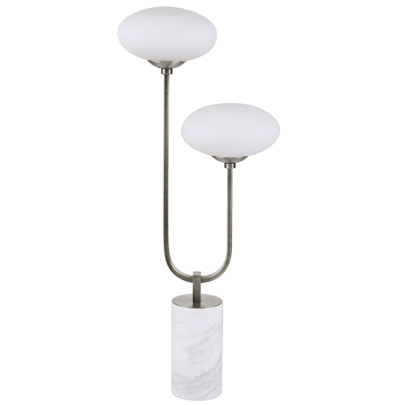 Oval Balls Mushrooms Table Lamp Silver Серебряный Прозрачный белый в Барнауле | Loft Concept 