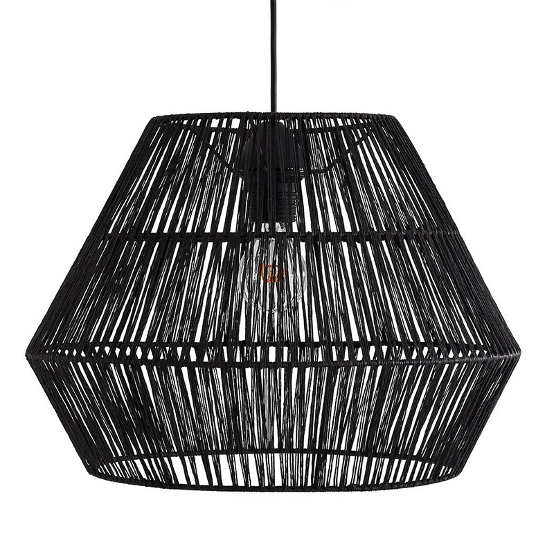 Подвесной светильник Signe Wicker Hemp Black Черный Подвесной светильник Signe Wicker Hemp Black Черный в Барнауле | Loft Concept