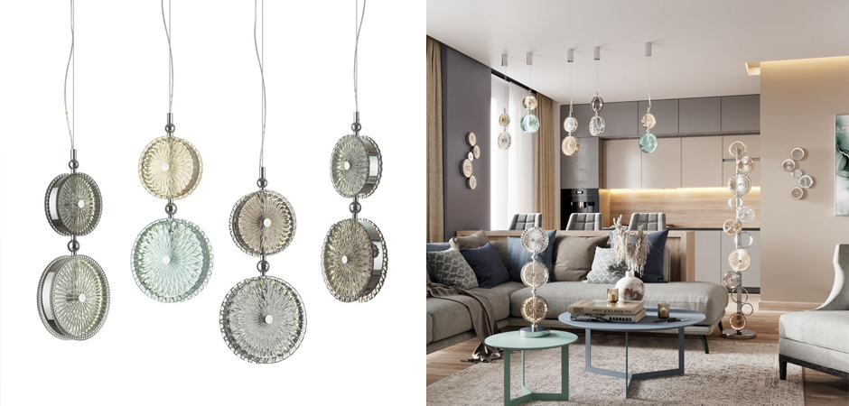 Подвесной светодиодный светильник Peony Yellow&Grey Подвесной светодиодный светильник Peony Yellow&Grey - Loft-Concept в Барнауле