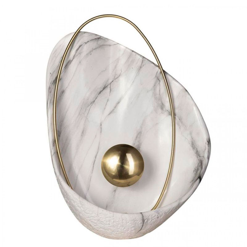 Бра Белая Жемчужина Ginger & Jagger Pearl WALL LAMP Белый Мрамор Bianco Глянцевое золото Бра Белая Жемчужина Ginger & Jagger Pearl WALL LAMP Белый Мрамор Bianco Глянцевое золото в Барнауле | Loft Concept