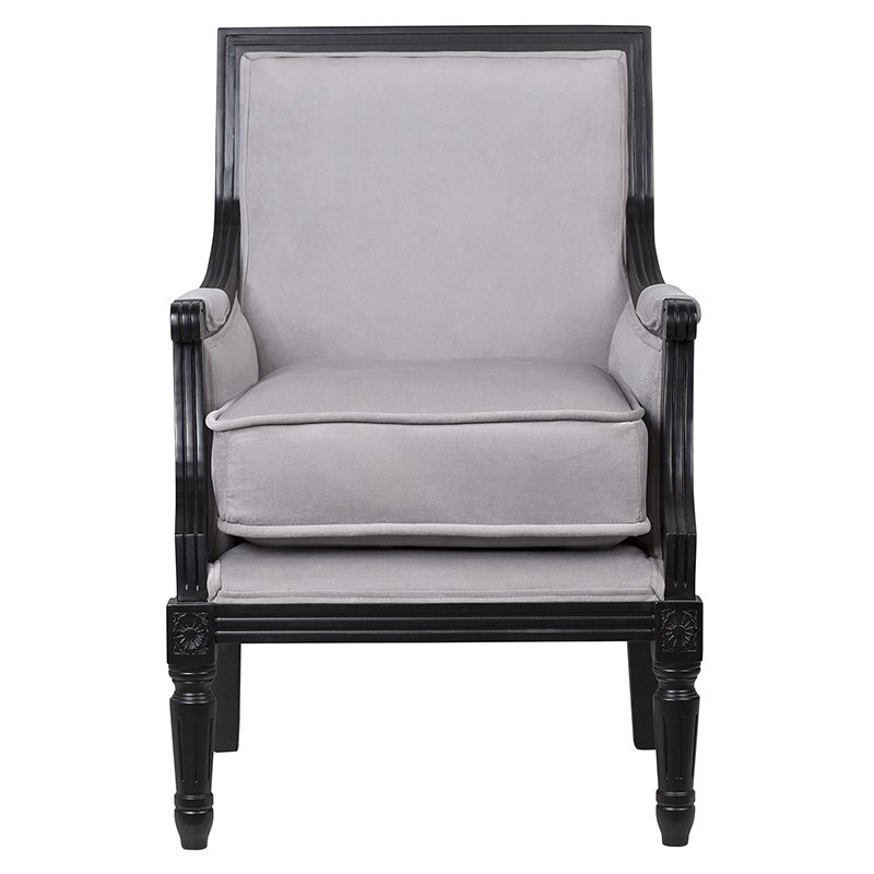 Кресло Harry Armchair black and grey velour Серый Черный Кресло Harry Armchair black and grey velour Серый Черный в Барнауле | Loft Concept