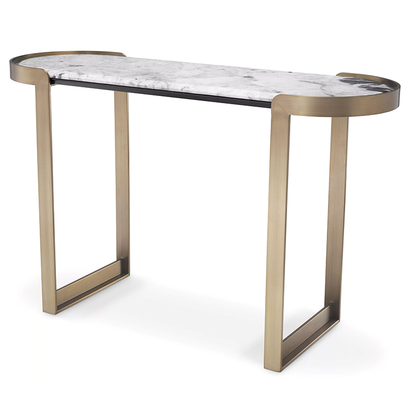 Консоль Eichholtz Console Table Fabio Латунь Белый Мрамор Bianco Консоль Eichholtz Console Table Fabio Латунь Белый Мрамор Bianco в Барнауле | Loft Concept