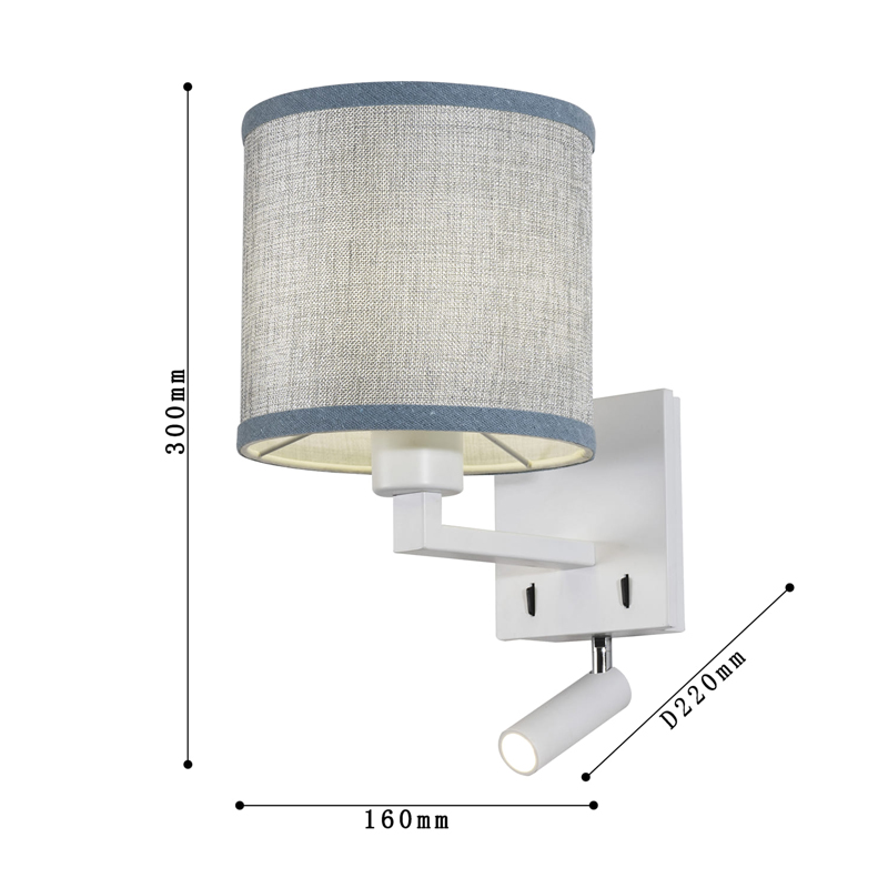 Бра с абажуром и поворотным спотом Trumpet Lamp White Бра с абажуром и поворотным спотом Trumpet Lamp White в Барнауле
