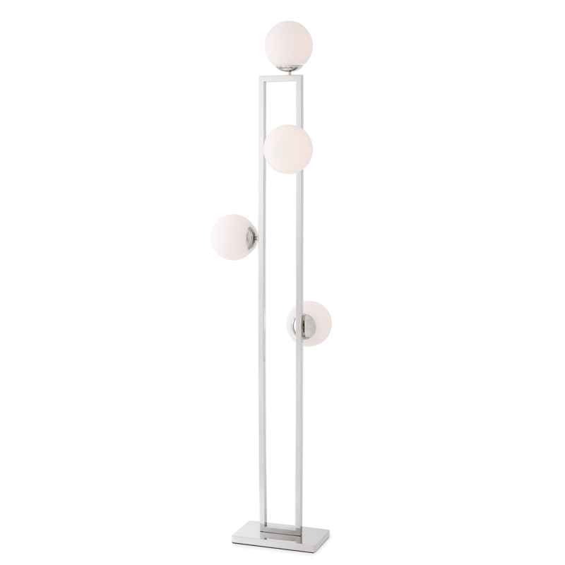 Торшер Eichholtz Floor Lamp Pascal Nickel Никель Белый Торшер Eichholtz Floor Lamp Pascal Nickel Никель Белый в Барнауле | Loft Concept