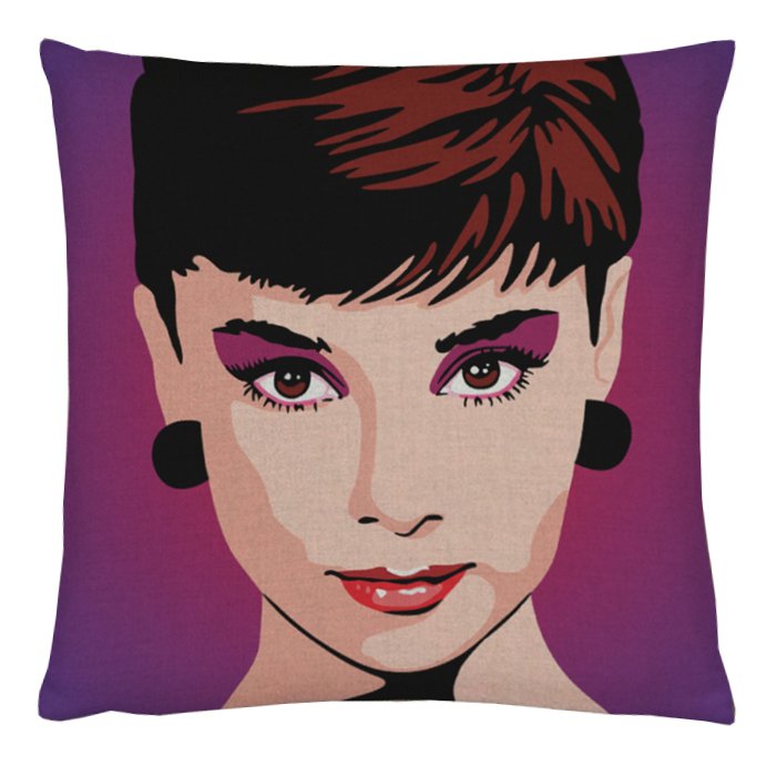Декоративная подушка Audrey Hepburn #2 Пурпурный Декоративная подушка Audrey Hepburn #2 Пурпурный в Барнауле | Loft Concept