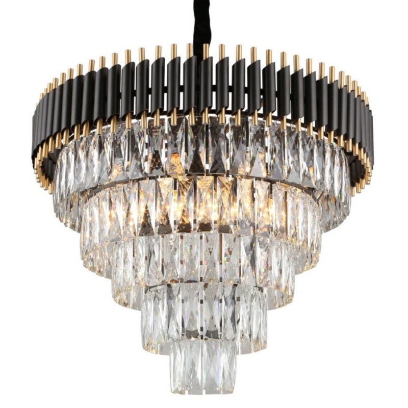 Empire Black Chandelier Crystal D 66 Черный Прозрачное Стекло Золотой в Барнауле | Loft Concept 