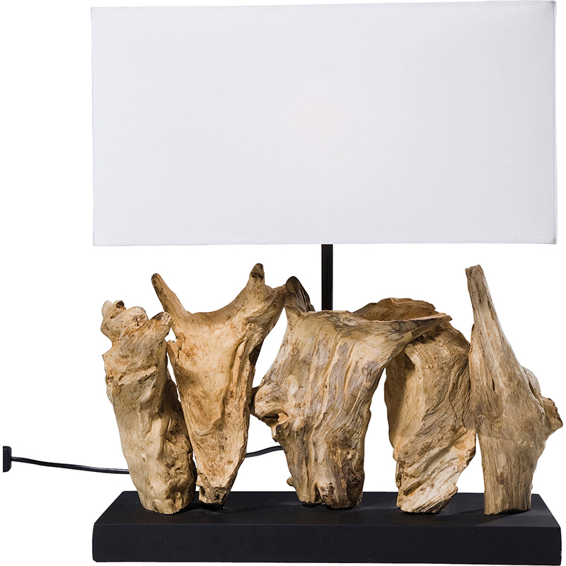 Настольная лампа Wooden Table Lamp Белый Древесина Настольная лампа Wooden Table Lamp Белый Древесина в Барнауле | Loft Concept