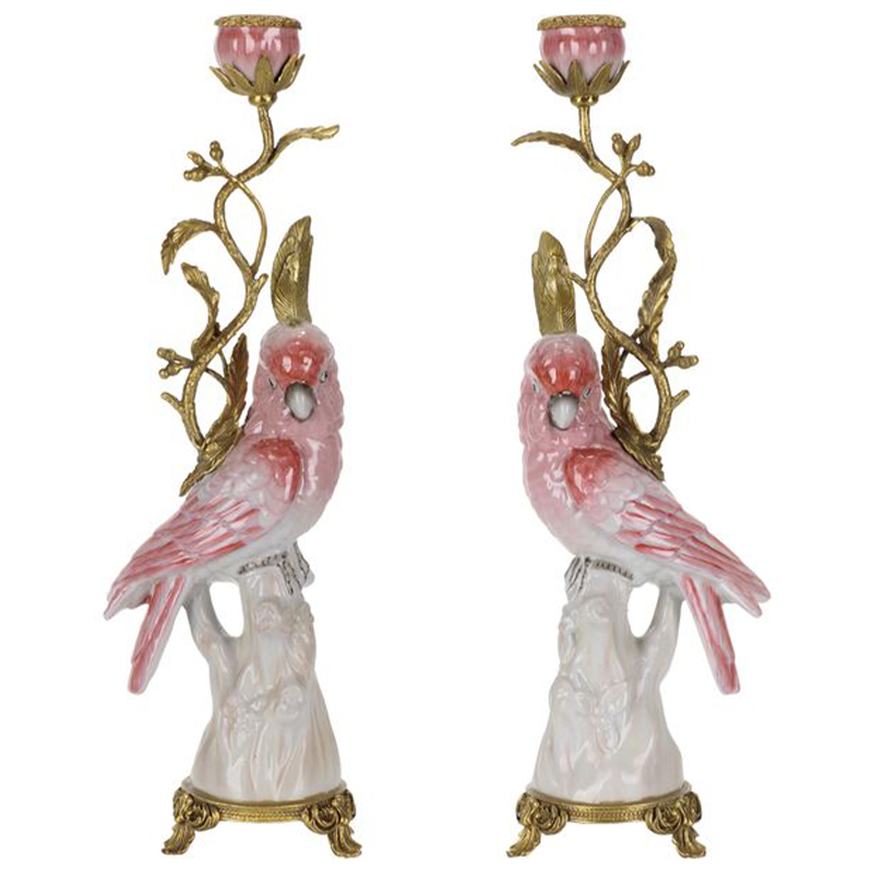 Подсвечник Pink Red Parrot Candlestick L or R Бронза Розовый (Rose) Красный Подсвечник Pink Red Parrot Candlestick L or R Бронза Розовый (Rose) Красный в Барнауле | Loft Concept