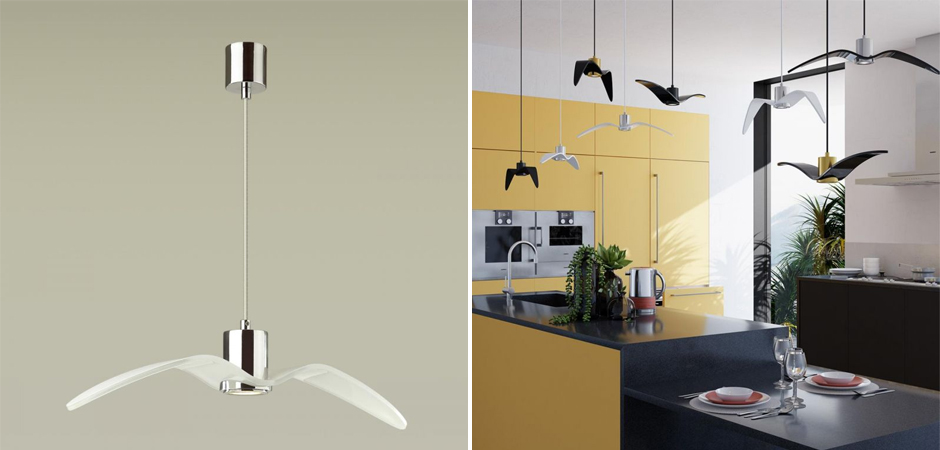 Подвесной светильник Seagull Average Chrome белый Подвесной светильник Seagull Average Chrome белый - Loft-Concept в Барнауле