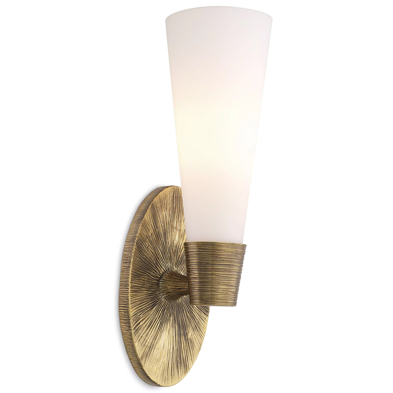 Бра Eichholtz Wall Lamp Nolita Single Белый Латунь в Барнауле | Loft Concept 