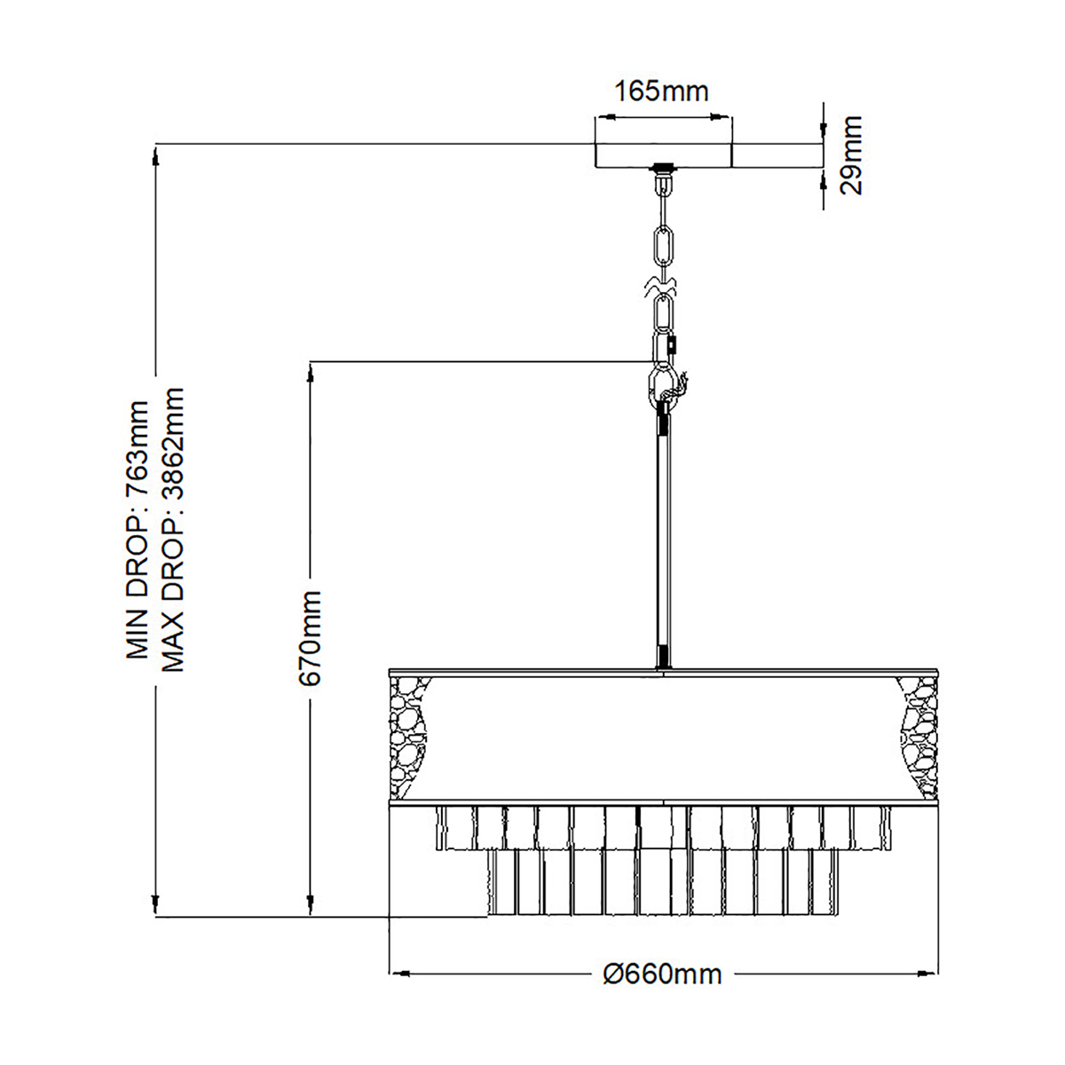 Люстра круглая с подвесками из текстурированного стекла молочного цвета Hinkley в Барнауле