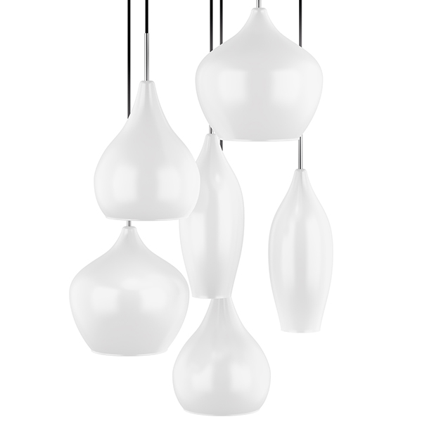 Люстра Candiano Milk 6 Light Белый Хром Люстра Candiano Milk 6 Light Белый Хром в Барнауле | Loft Concept