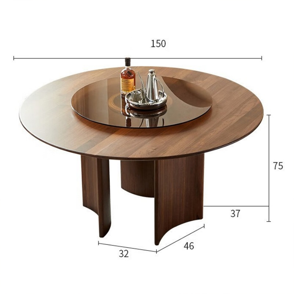 Стол обеденный круглый с двойной столешницей Walnut Wood Table Стол обеденный круглый с двойной столешницей Walnut Wood Table в Барнауле