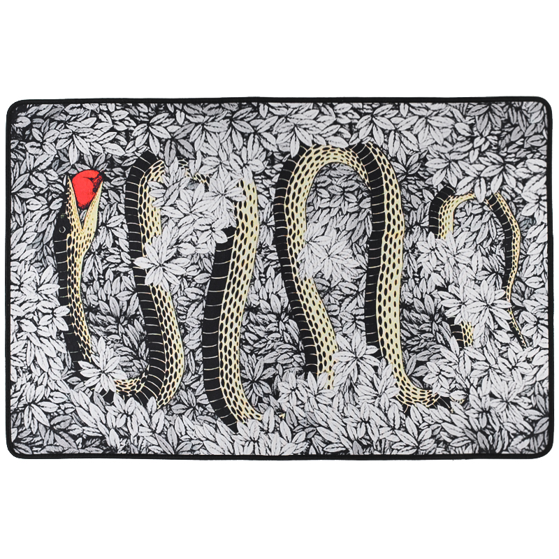 Ковер Snake Fornasetti Rug Серый Черный Бежевый Красный Ковер Snake Fornasetti Rug Серый Черный Бежевый Красный в Барнауле | Loft Concept
