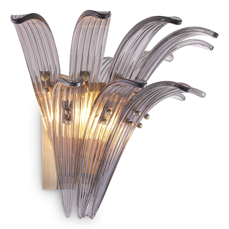 Бра Eichholtz Wall Lamp Italo Стекло Смок Латунь Бра Eichholtz Wall Lamp Italo Стекло Смок Латунь в Барнауле | Loft Concept